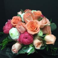 Peonies, Roses and Ranunculus bridal Bouquet